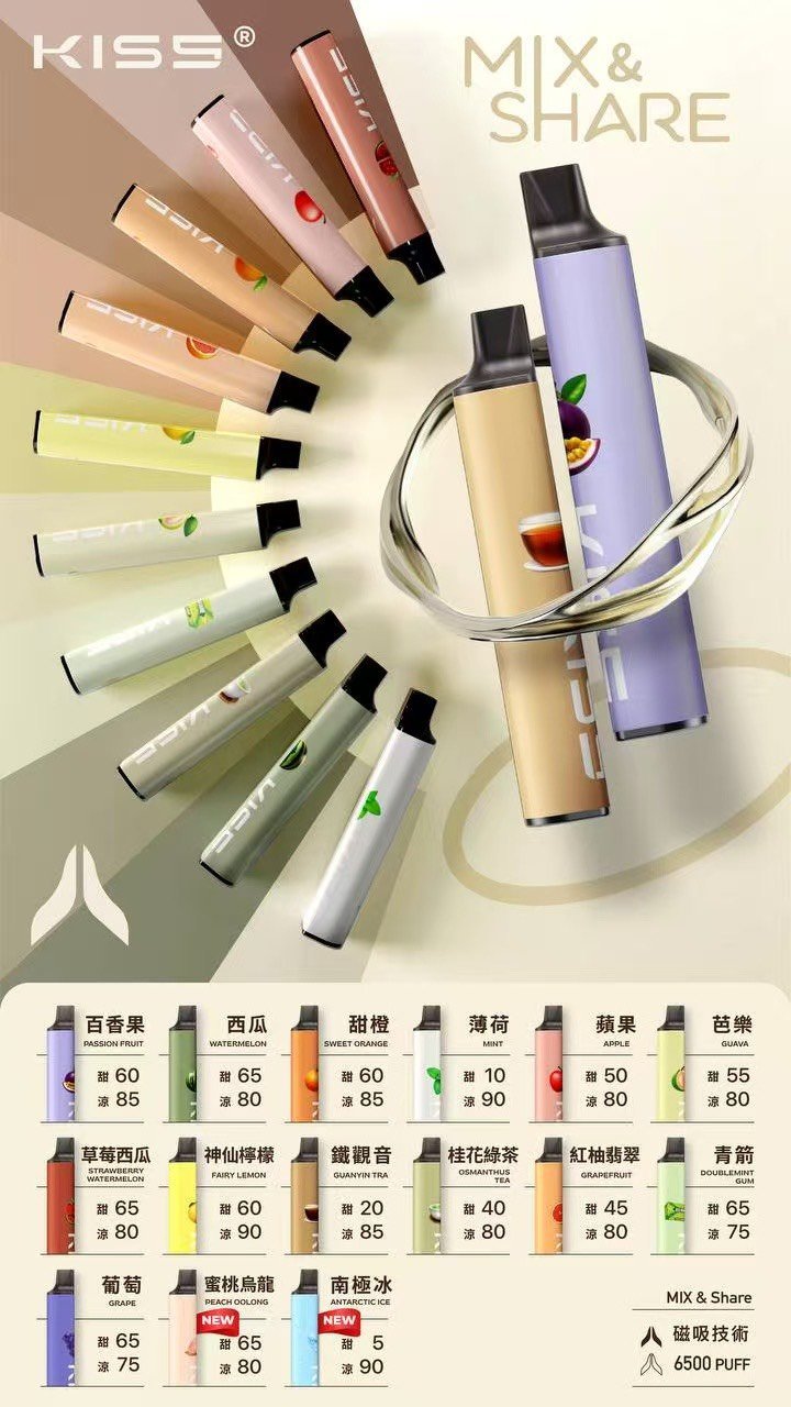 凱斯KISS拋棄式6500口一次性電子煙磁吸式混搭口味充電款:圖片 2